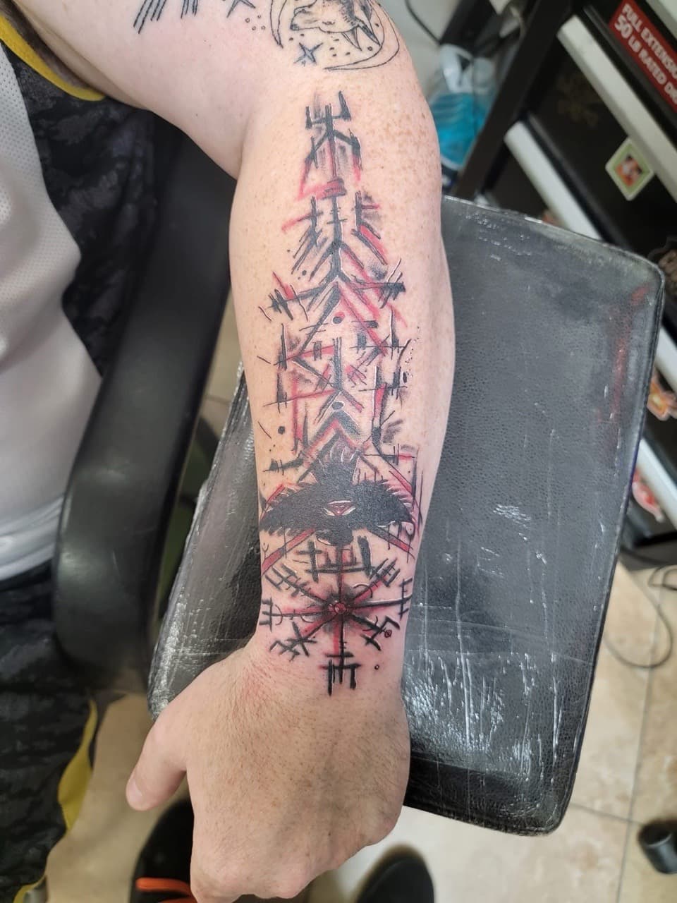 Trash Polka + Illustrative raven tattoo on Forearm by William_Samaras on TattMe
