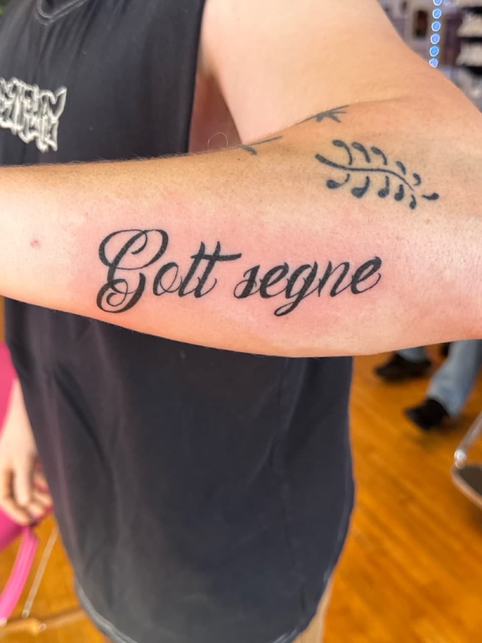 Script + Lettering phrase tattoo on Upper Arm by William_Samaras on TattMe