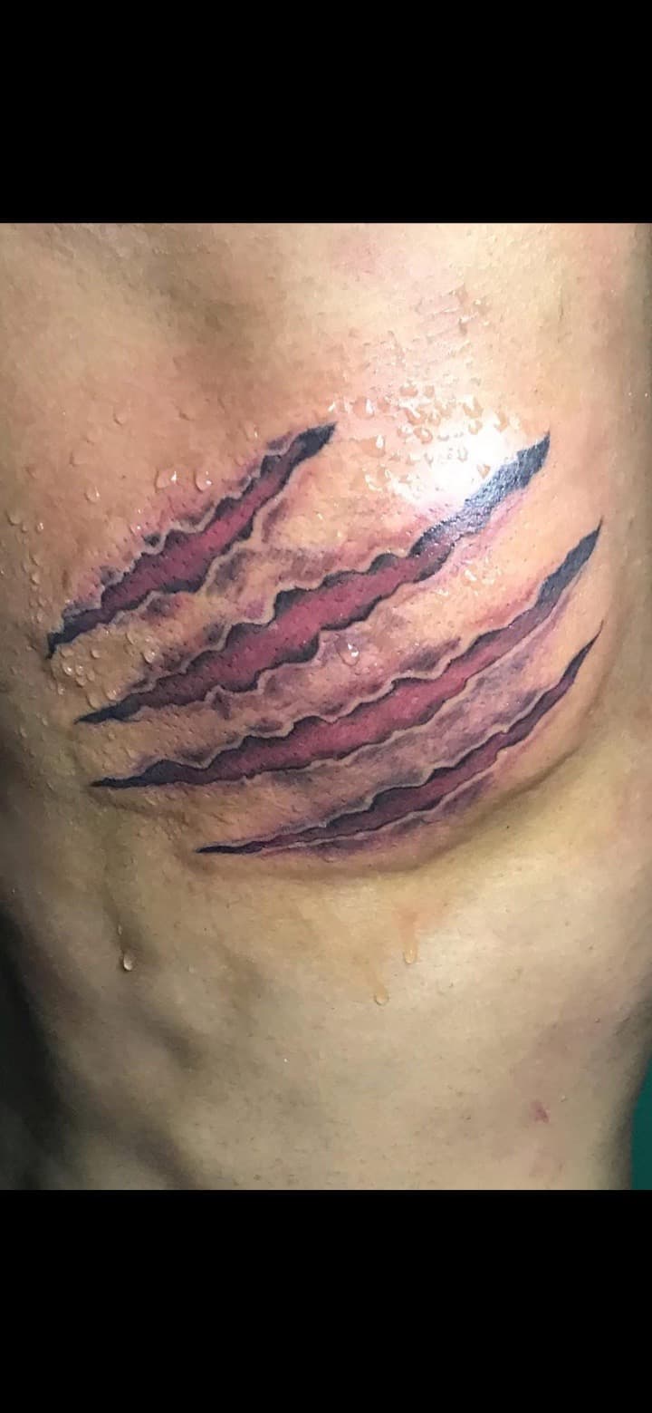 Color + Realism claws tattoo on Shoulder by William_Samaras on TattMe