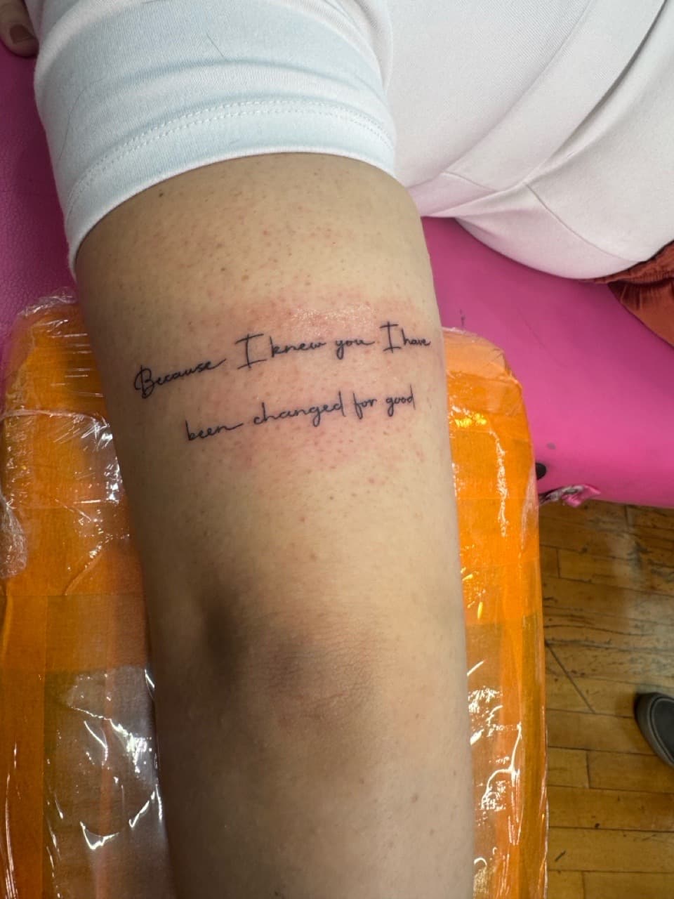 Lettering + Script quote tattoo on Upper Arm by William_Samaras on TattMe