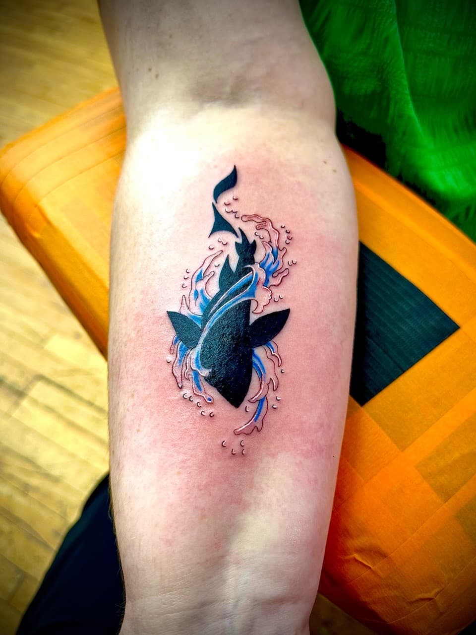 Illustrative + Color shark tattoo on Forearm by William_Samaras on TattMe