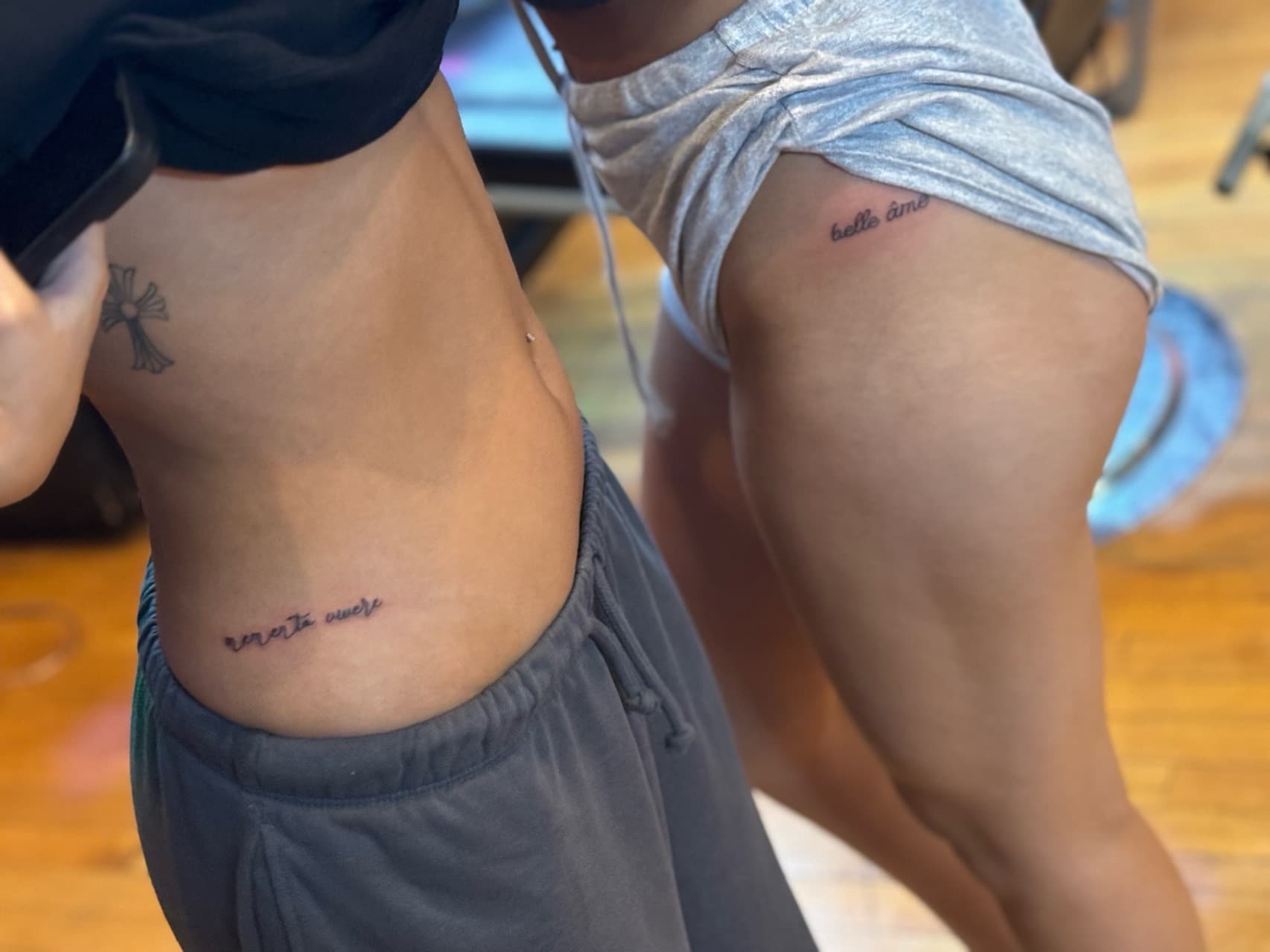 Fine Line + Lettering cross tattoo on Side (Torso) by William_Samaras on TattMe