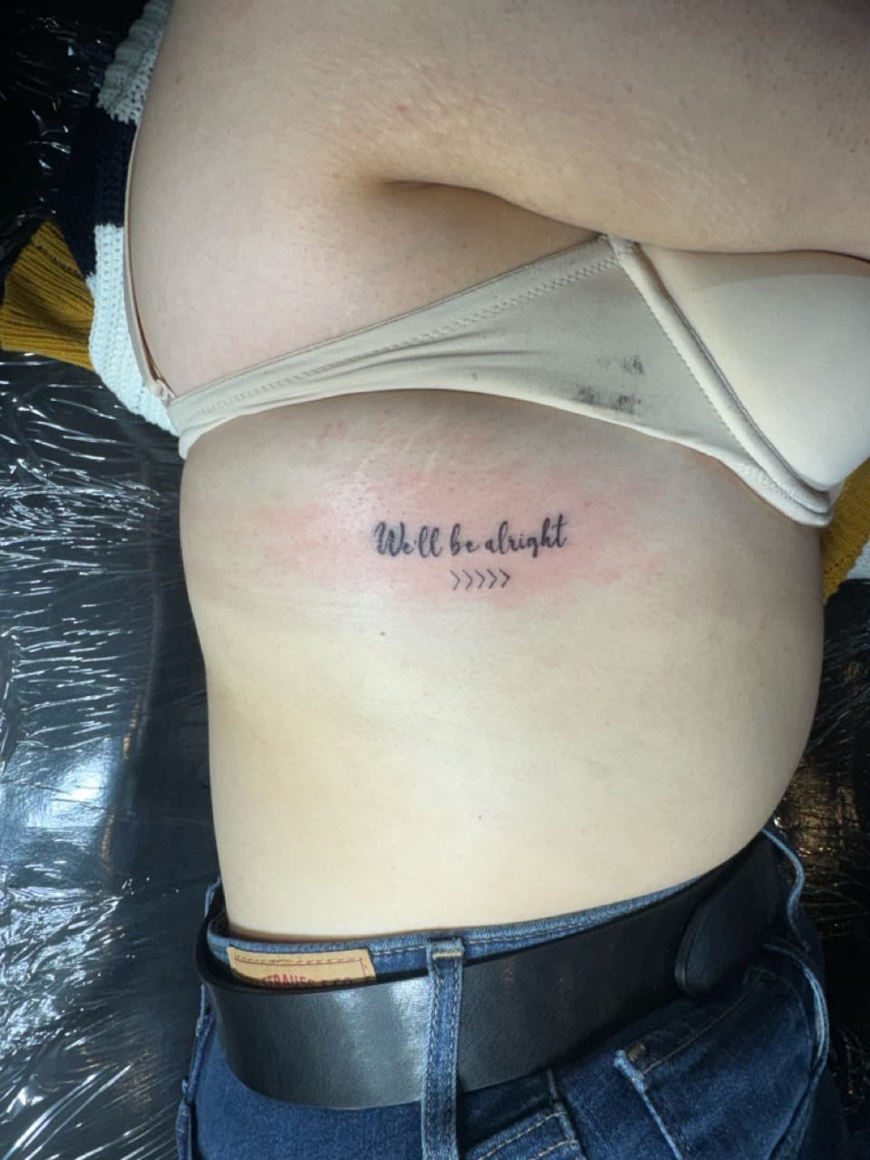 Lettering + Script quote tattoo on Hip by William_Samaras on TattMe
