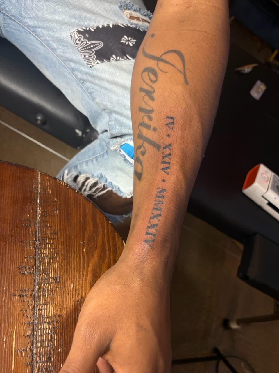 Lettering + Script name tattoo on Forearm by Ai.inkedya on TattMe