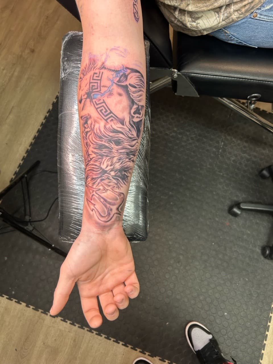 Black & Grey + Realism zeus tattoo on Forearm by Royalty_Ink on TattMe