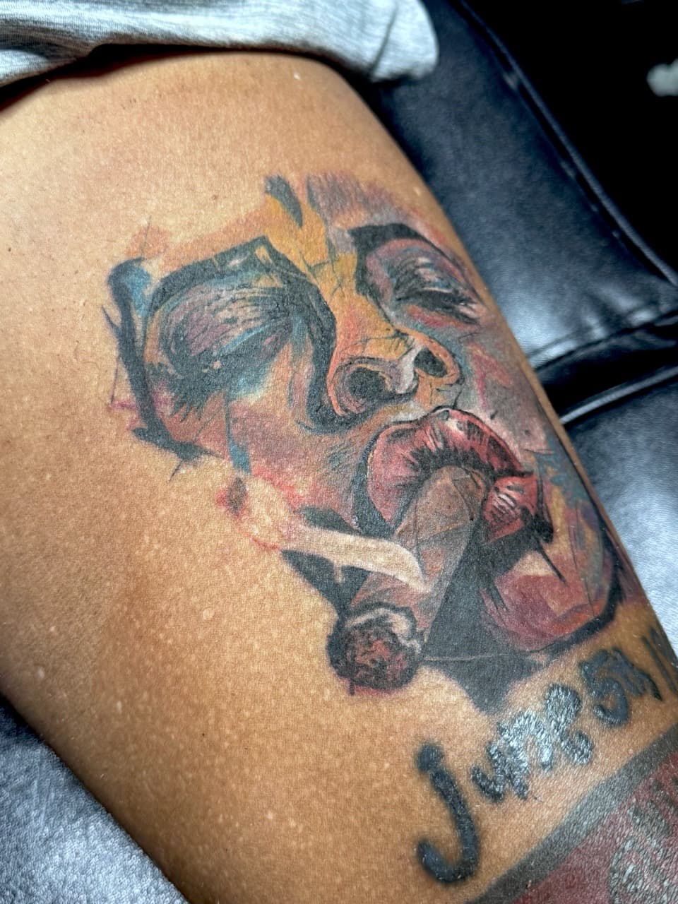 Illustrative + Color smoke tattoo on Forearm by Juggin_Ink_Studios on TattMe