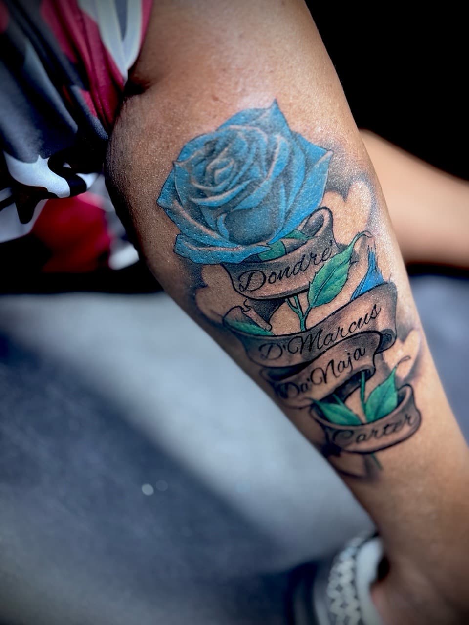 Floral + Lettering rose tattoo on Forearm by Juggin_Ink_Studios on TattMe