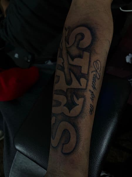 Lettering + Script letters tattoo on Forearm by inkedbyleekk on TattMe