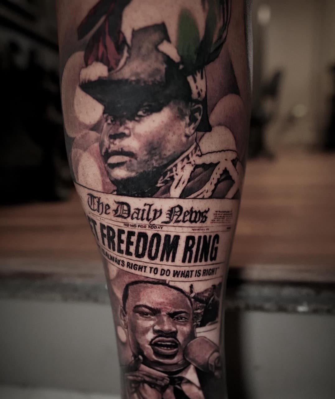 Realism + Black & Grey portraits tattoo on Forearm by Satchmoe_Art on TattMe