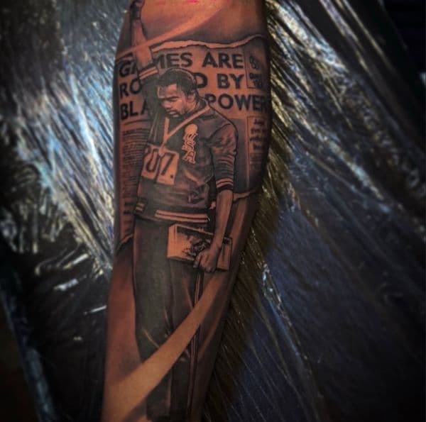 Black & Grey + Realism athlete tattoo on Forearm by Satchmoe_Art on TattMe
