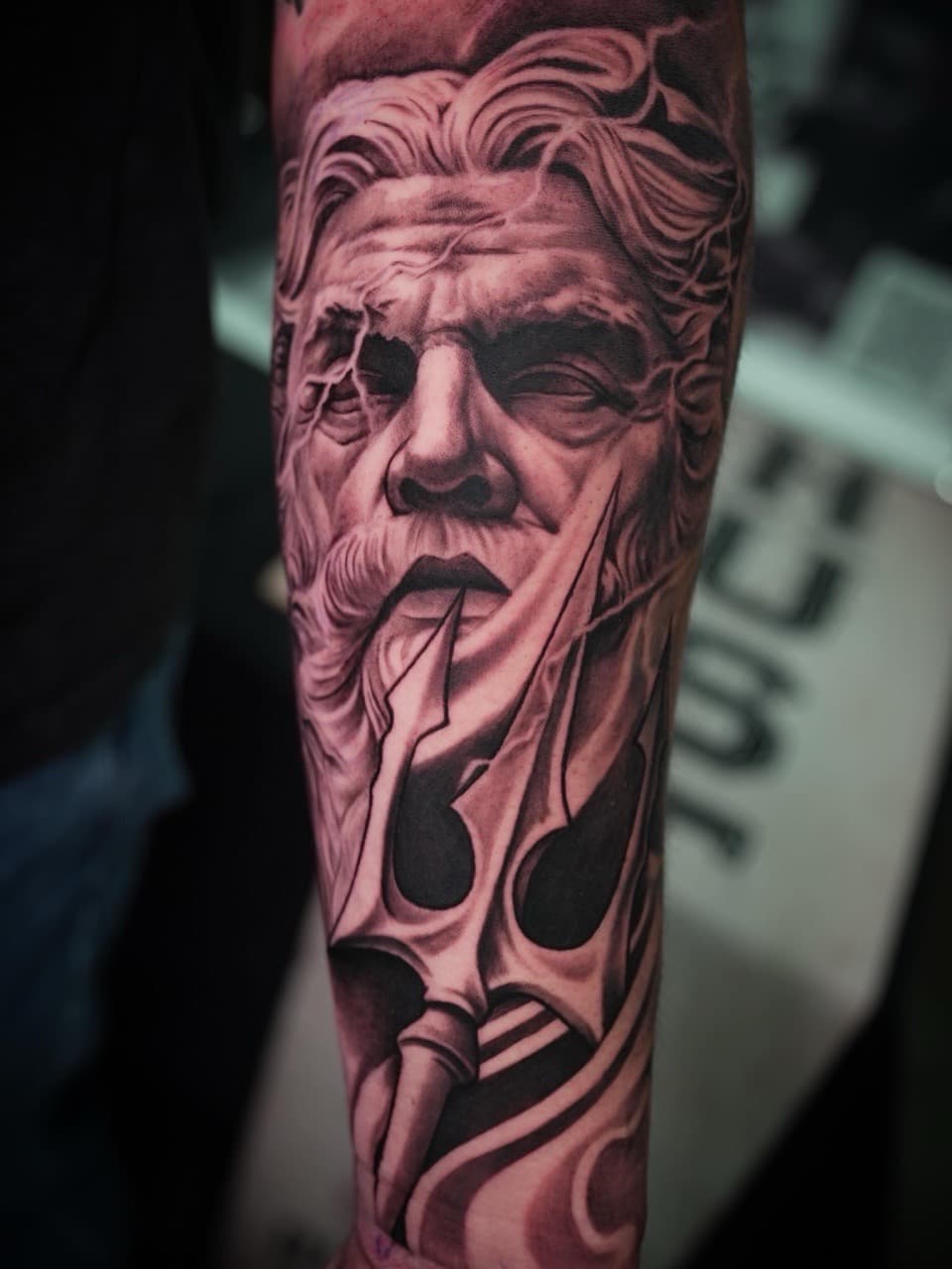 Black & Grey + Realism man tattoo on Forearm by Satchmoe_Art on TattMe