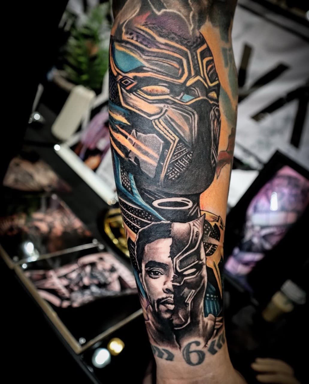 Realism + Color black panther tattoo on Forearm by Satchmoe_Art on TattMe