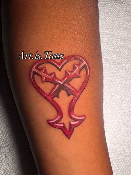 Color + Illustrative heart tattoo on Forearm by ArtIsTatts on TattMe