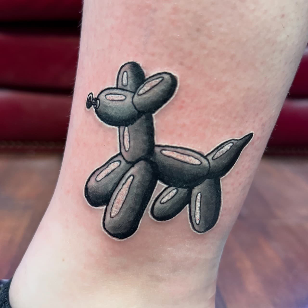 Cartoon + Pop Art balloon tattoo on Calf by Adawgsart on TattMe