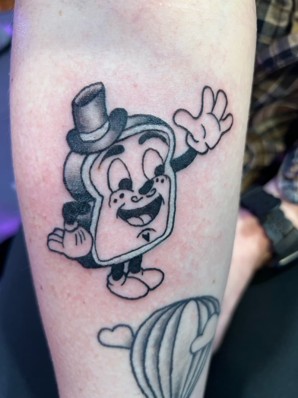 Cartoon + Black & Grey toast tattoo on Forearm by Adawgsart on TattMe