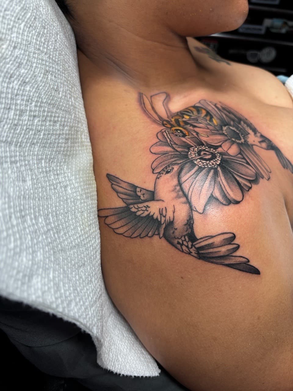 Black & Grey + Illustrative birds tattoo on Ribs by Ink_Mob_Studios on TattMe