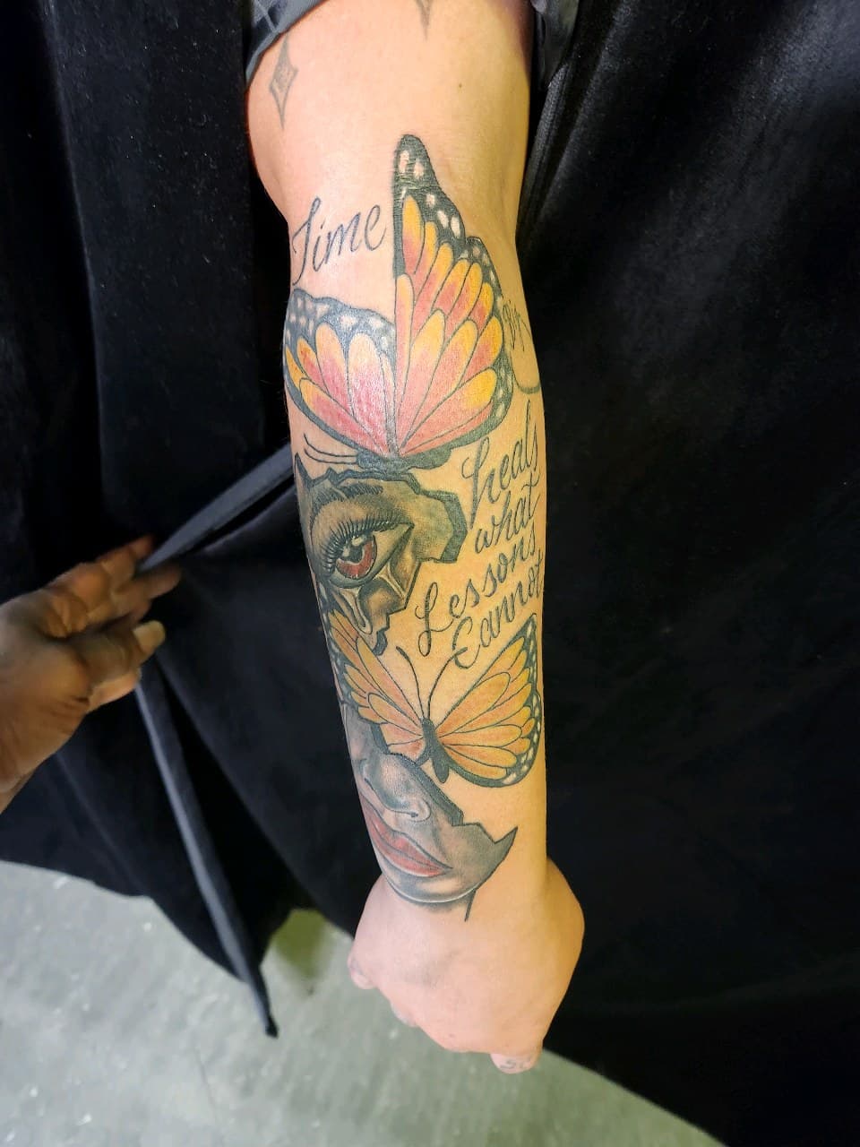 Illustrative + Color butterflies tattoo on Forearm by Inkytat2z on TattMe