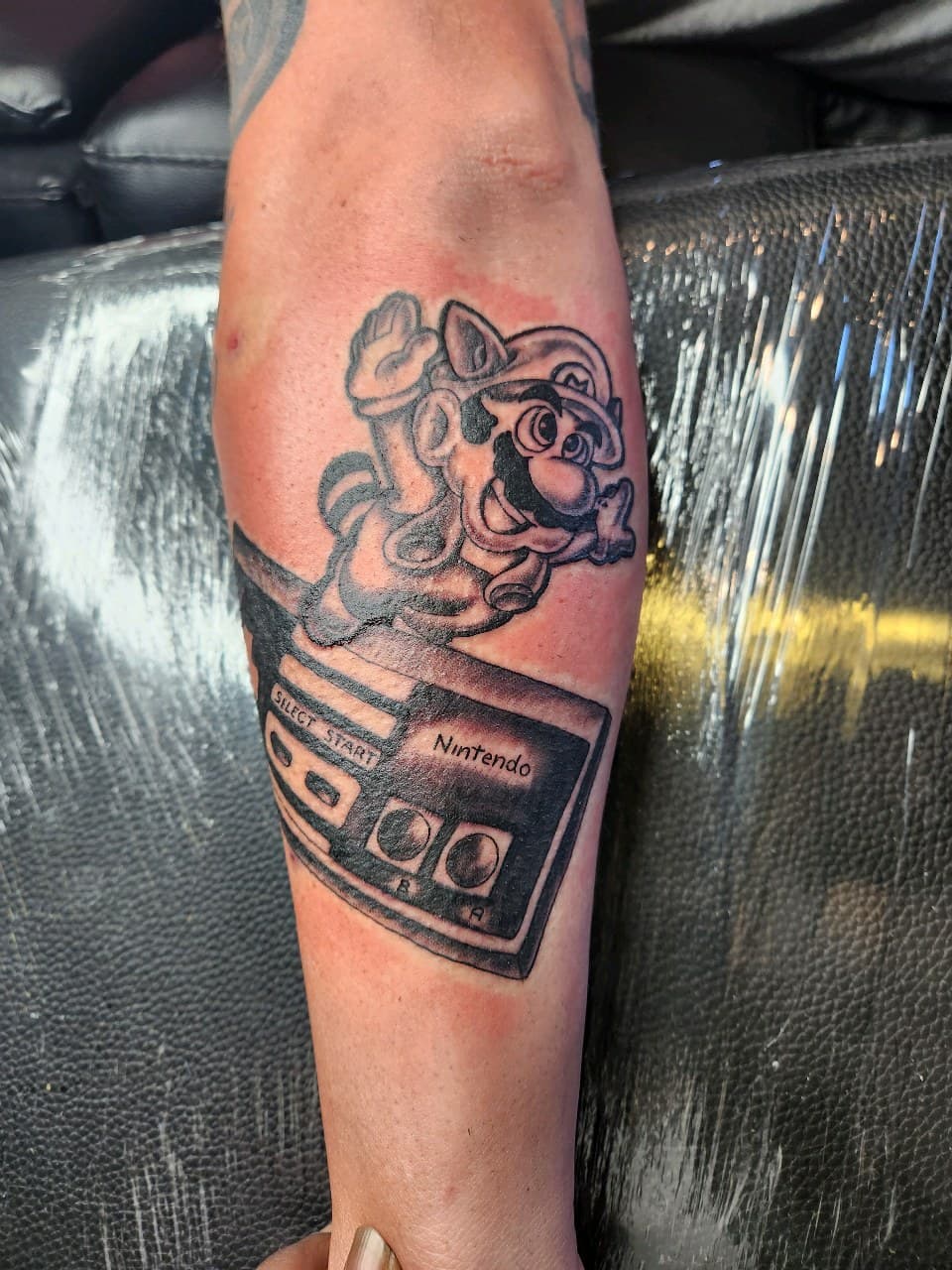 Black & Grey + Pop Culture mario tattoo on Forearm by Inkytat2z on TattMe