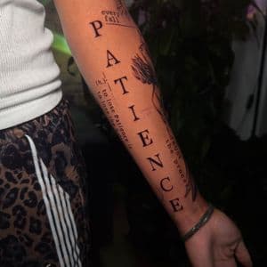 Line-work letters tattoo on Forearm by SkaijRose on TattMe
