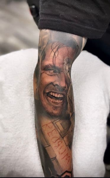 Realism + Black & Grey jack nicholson tattoo on Forearm by Lalo_Ink_Tattoo on TattMe