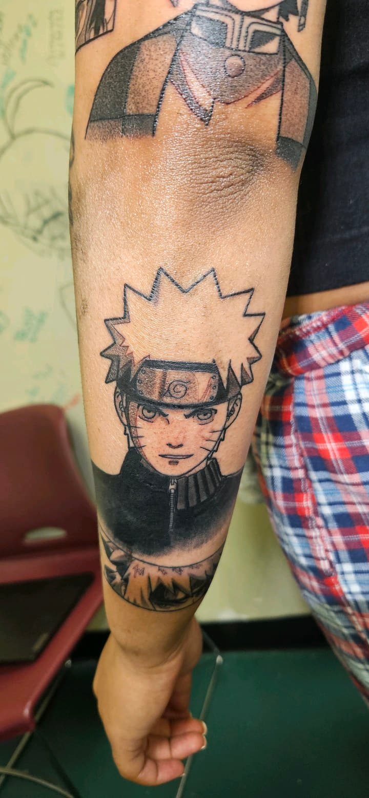 Anime + Illustrative naruto tattoo on Forearm by 2nd_Circle_Tattoo_Co on TattMe