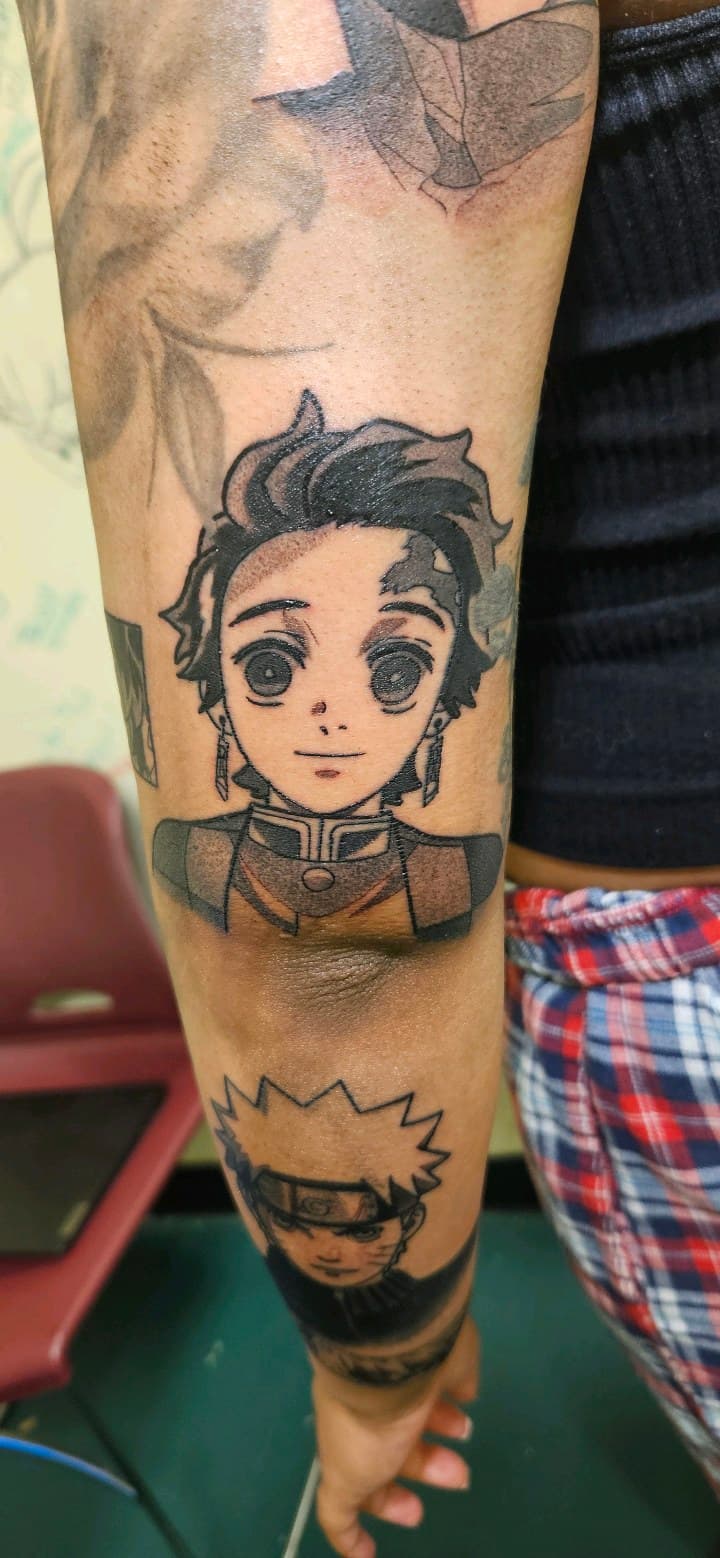 Anime + Cartoon tanjiro tattoo on Forearm by 2nd_Circle_Tattoo_Co on TattMe