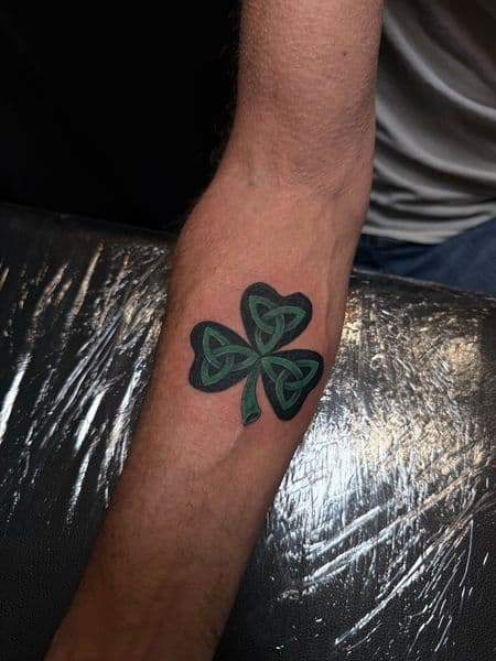 Celtic + Color shamrock tattoo on Forearm by inkboiz on TattMe