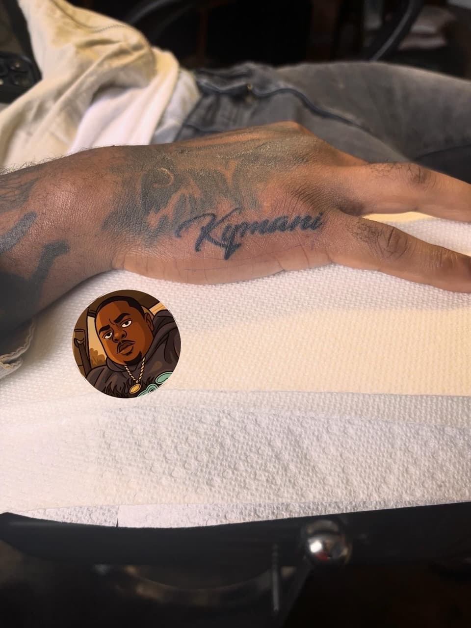 Lettering + Script hand tattoo on Hand by 32_Incc_STUDIOS_LLC. on TattMe