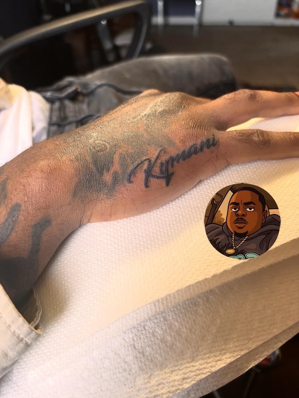 Lettering + Script name tattoo on Hand by 32_Incc_STUDIOS_LLC. on TattMe