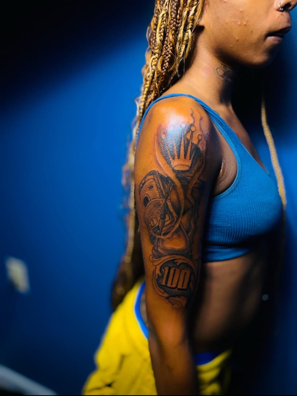 Black & Grey + Illustrative crown tattoo on Upper Arm by 32_Incc_STUDIOS_LLC. on TattMe