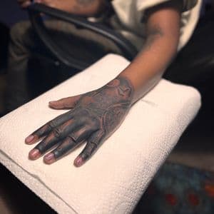Black-work + Gothic graveyard tattoo on Hand by 32_Incc_STUDIOS_LLC. on TattMe
