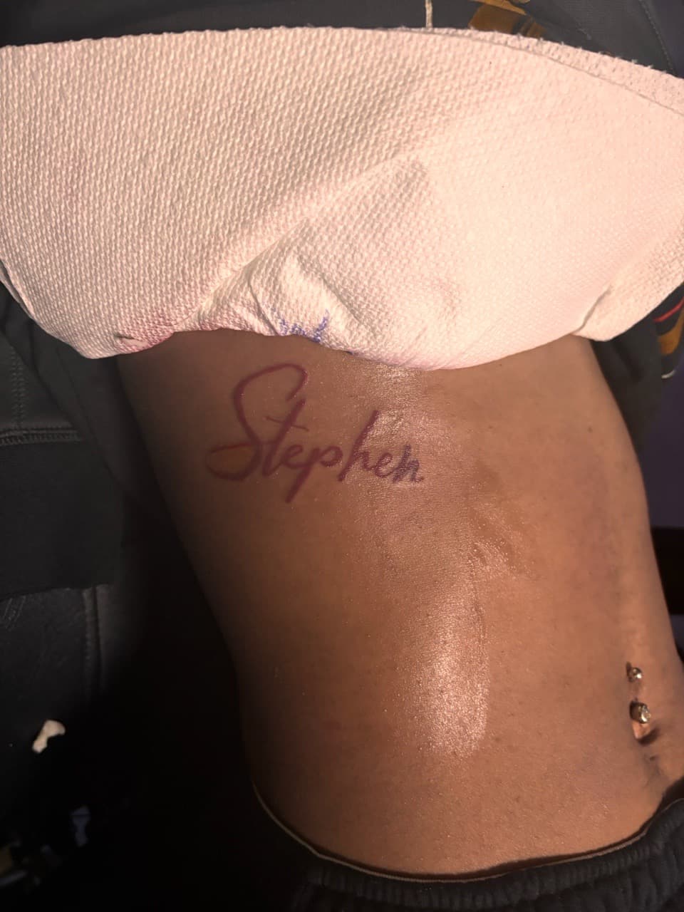 Script + Lettering name tattoo on Side (Torso) by 32_Incc_STUDIOS_LLC. on TattMe