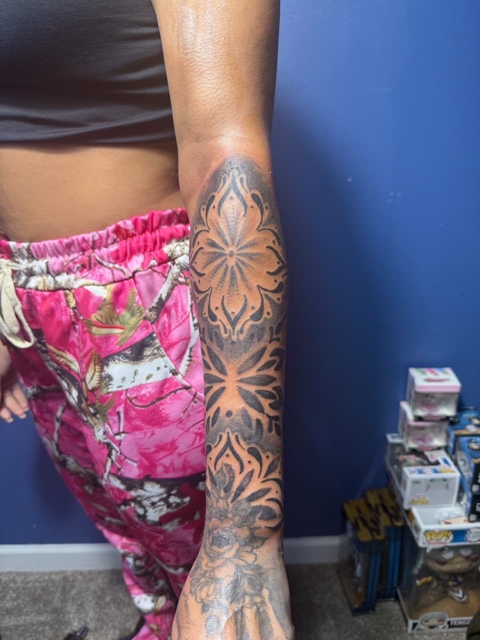 Black-work + Geometric pattern tattoo on Forearm by 32_Incc_STUDIOS_LLC. on TattMe