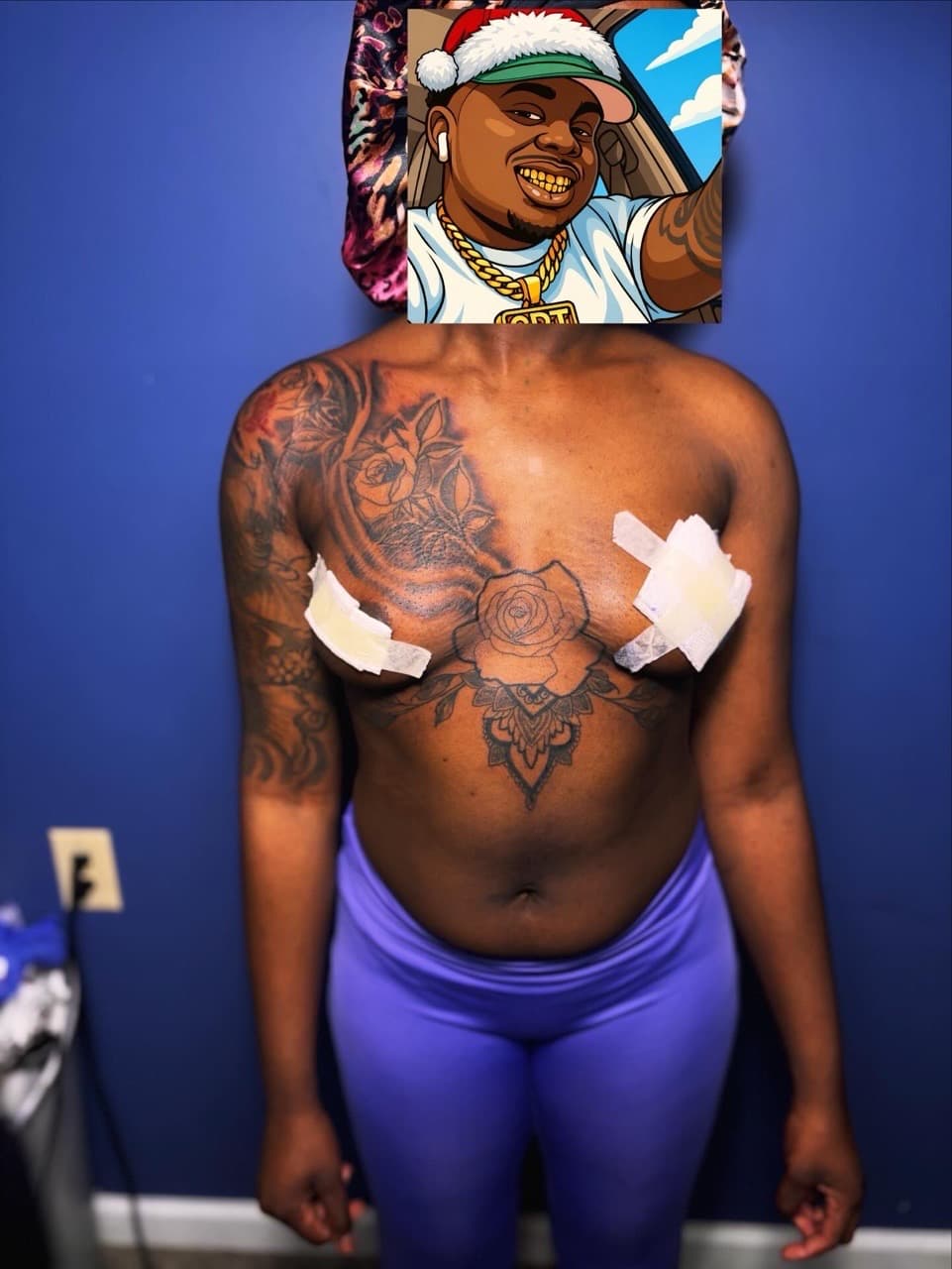 Black & Grey + Floral roses tattoo on Chest by 32_Incc_STUDIOS_LLC. on TattMe
