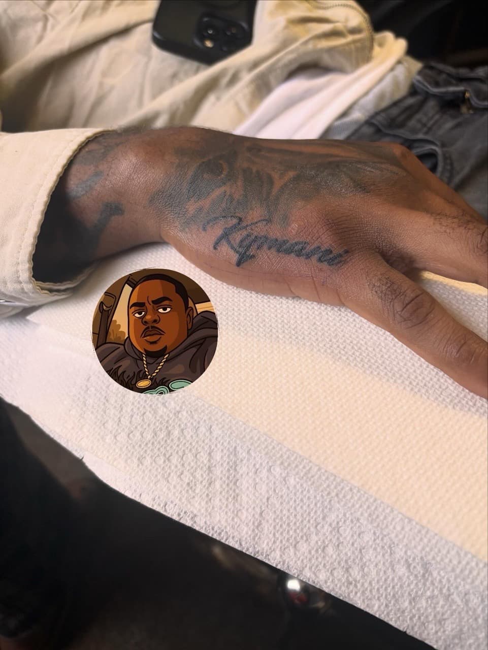 Lettering + Script hand tattoo on Hand by 32_Incc_STUDIOS_LLC. on TattMe