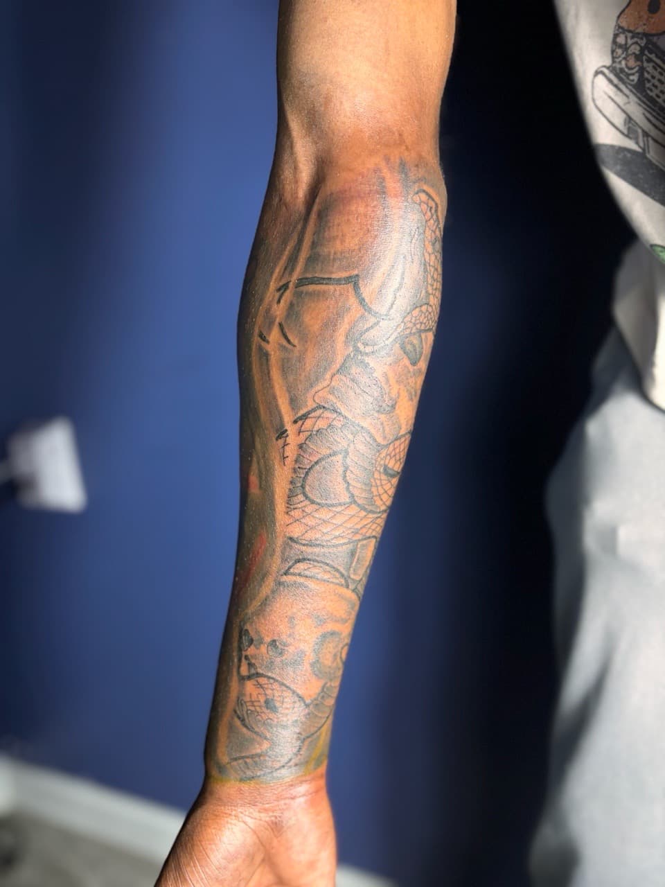 Black & Grey + Illustrative snake tattoo on Forearm by 32_Incc_STUDIOS_LLC. on TattMe