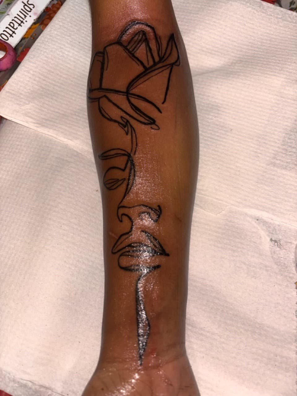 Fine Line + Line-work rose tattoo on Forearm by 32_Incc_STUDIOS_LLC. on TattMe