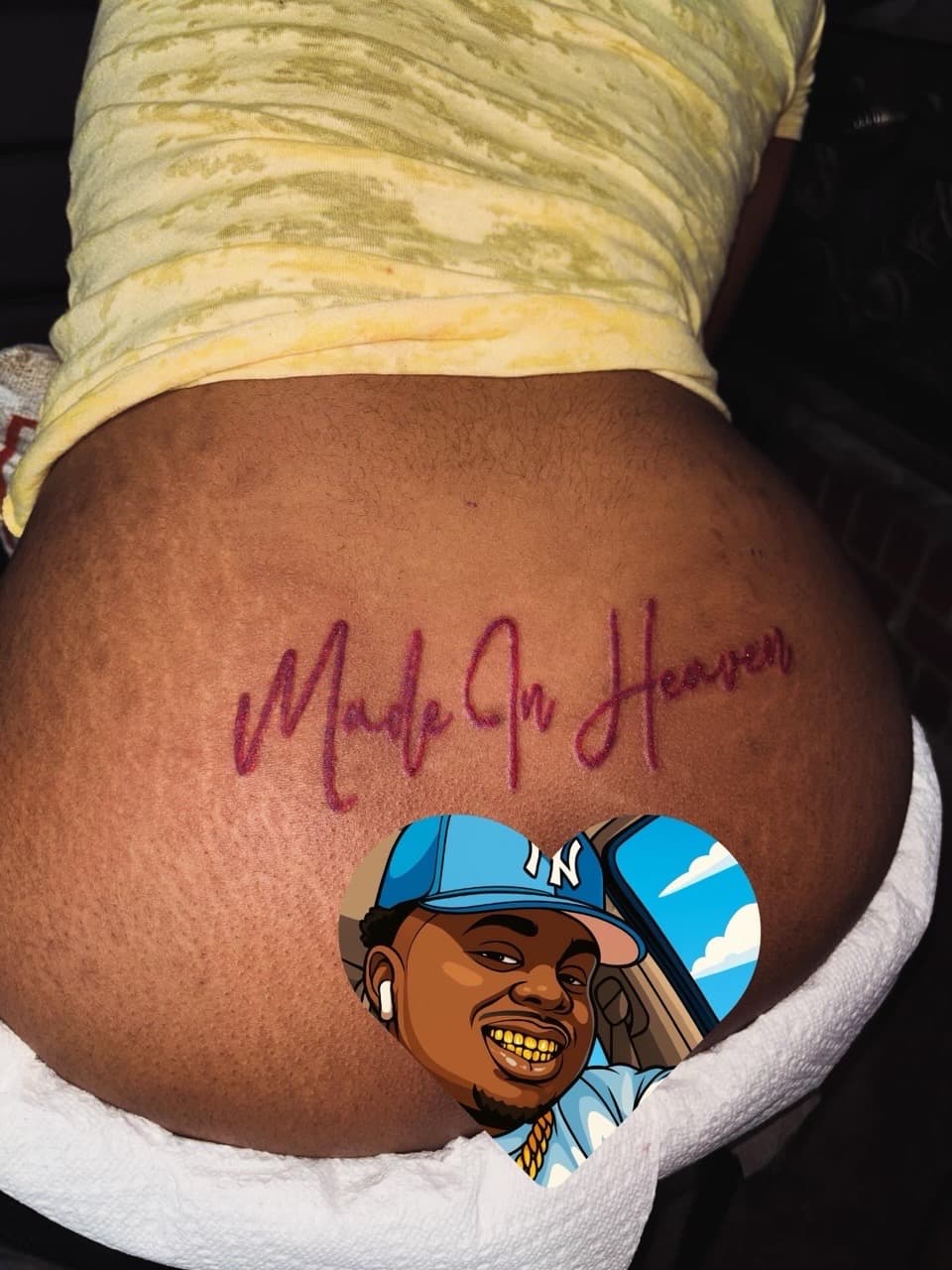 Lettering + Script phrase tattoo on Buttocks by 32_Incc_STUDIOS_LLC. on TattMe