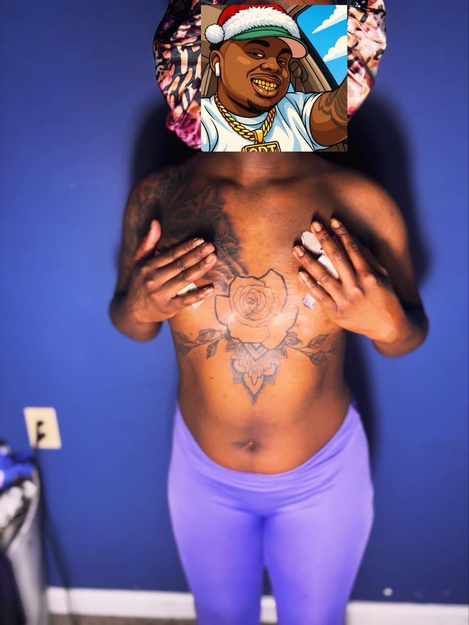 Floral + Fine Line rose tattoo on Sternum by 32_Incc_STUDIOS_LLC. on TattMe