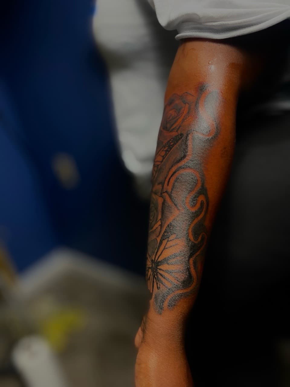 Black & Grey + Floral rose tattoo on Forearm by 32_Incc_STUDIOS_LLC. on TattMe
