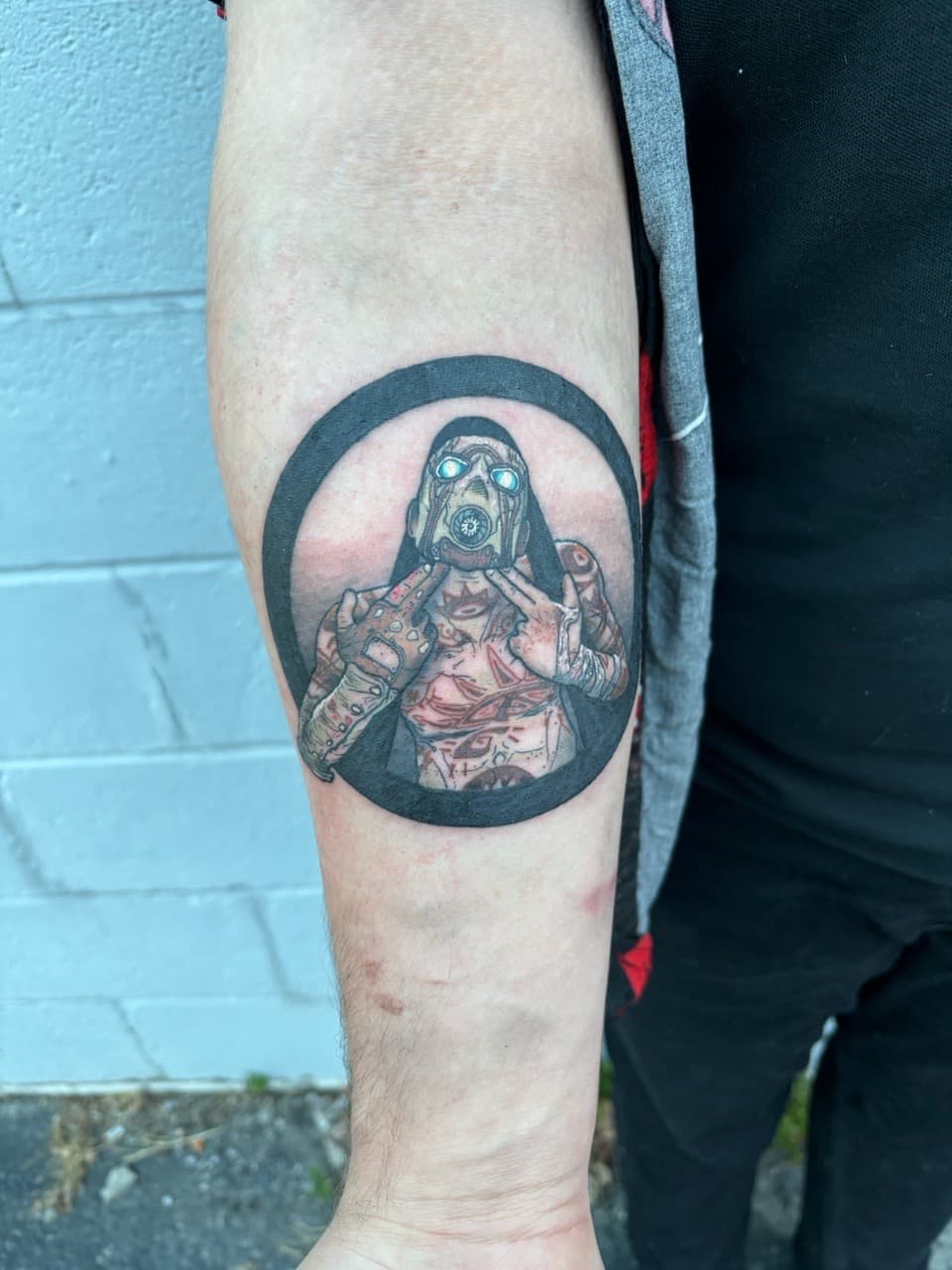 Color + Illustrative psycho tattoo on Forearm by Brogan_Tattoos on TattMe