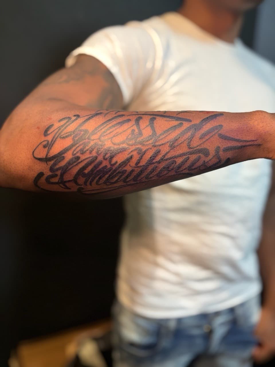 Lettering + Script fearless tattoo on Forearm by Brogan_Tattoos on TattMe