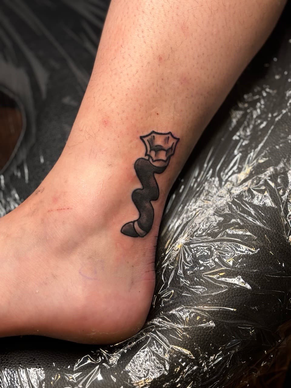 Black-work + Illustrative tail tattoo on Ankle by Brogan_Tattoos on TattMe