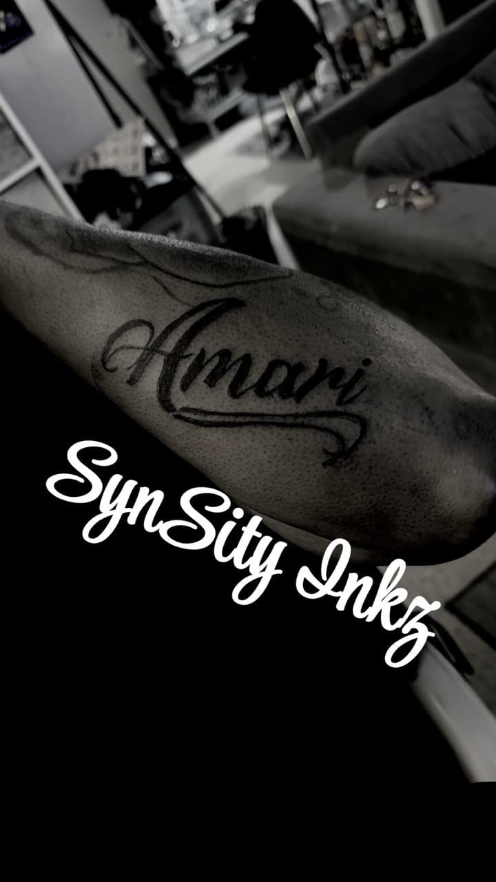 Lettering + Script name tattoo on Forearm by SynSity_Inkz on TattMe
