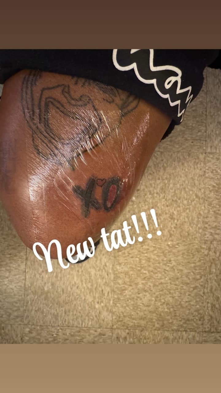 Lettering + Line-work letters tattoo on Thigh by SynSity_Inkz on TattMe