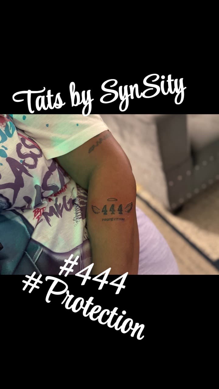 Fine Line + Minimalist numbers tattoo on Upper Arm by SynSity_Inkz on TattMe