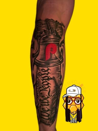 Black & Grey + Illustrative liberty bell tattoo on Calf by Artbydabee on TattMe