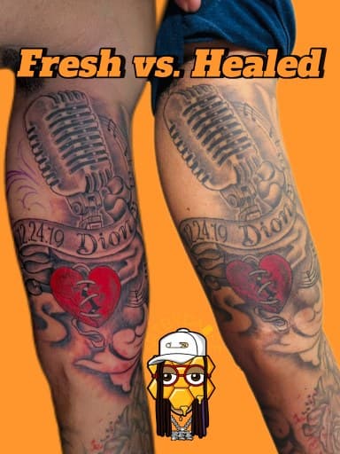 Black & Grey + Color microphone tattoo on Forearm by Artbydabee on TattMe