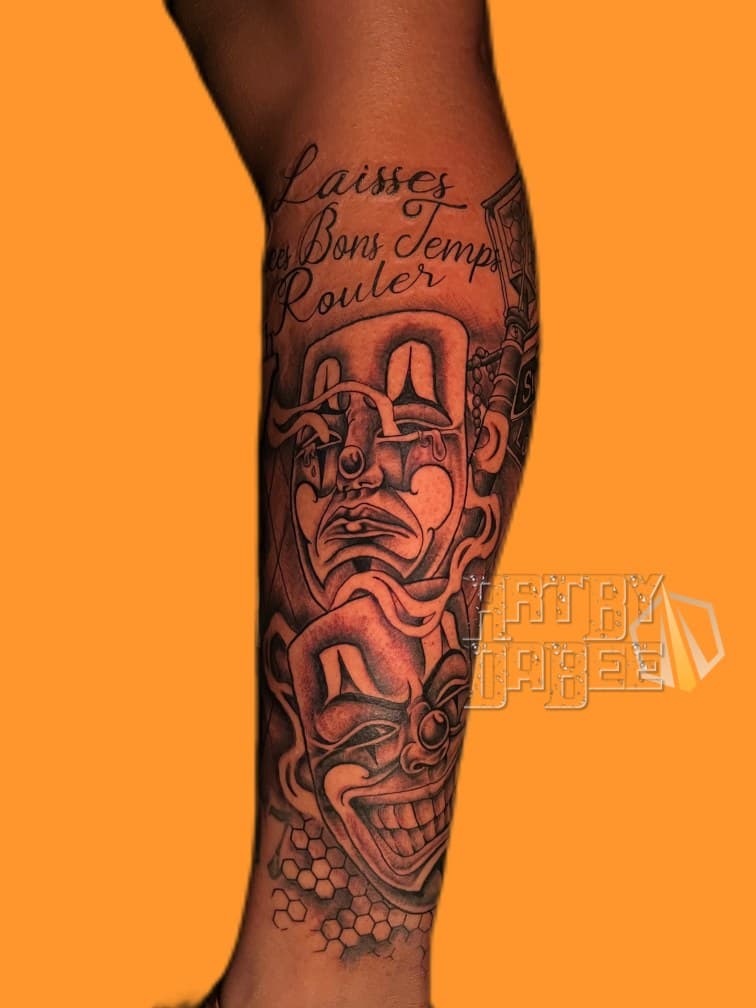 Black & Grey + Chicano clowns tattoo on Forearm by Artbydabee on TattMe