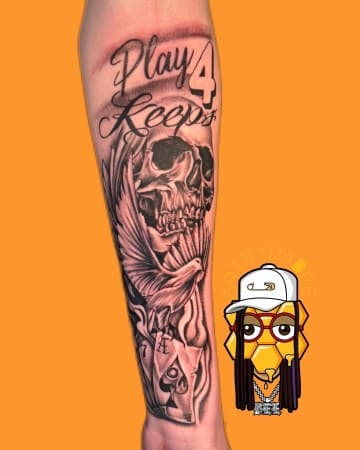 Black & Grey + Realism skull tattoo on Forearm by Artbydabee on TattMe